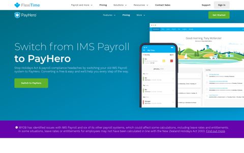 Switch from IMS Payroll to PayHero Online Payroll - FlexiTime