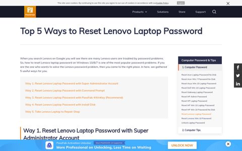 5 Ways to Reset Lenovo Laptop Password on Windows 10/8/7