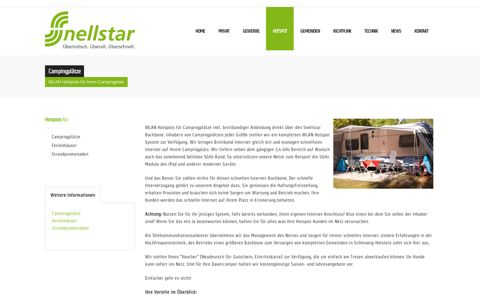 Campingplätze | Snellstar GmbH