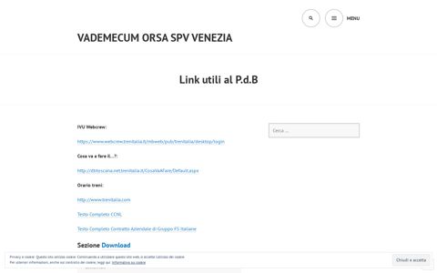 Link utili al P.d.B – VADEMECUM ORSA SPV VENEZIA