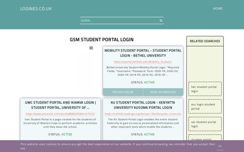 gsm student portal login - General Information about Login