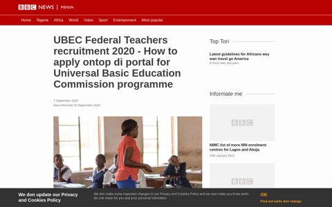 UBEC Federal Teachers recruitment 2020 - How to apply ...