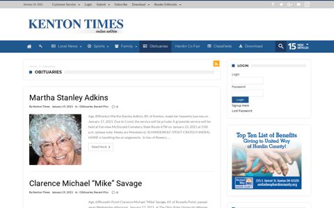 Obituaries - Kenton Times