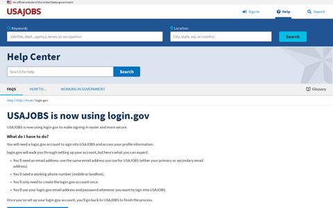 USAJOBS is now using login.gov - USAJOBS Help Center