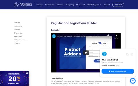 Register and Login Form Builder - PAFE