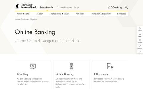 Online Banking - Schaffhauser Kantonalbank
