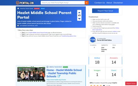 Hazlet Middle School Parent Portal