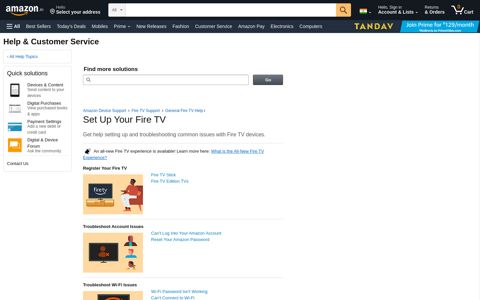 Amazon.in Help: Set Up Your Fire TV