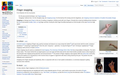 Finger snapping - Wikipedia