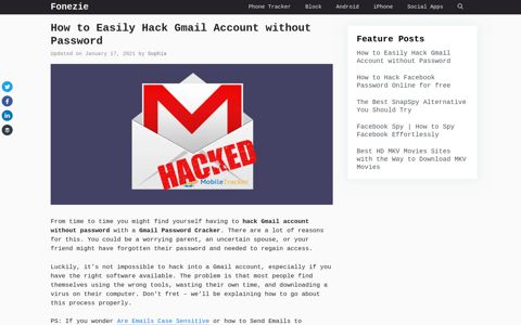How to Easily Hack Gmail Account without Password - Fonezie