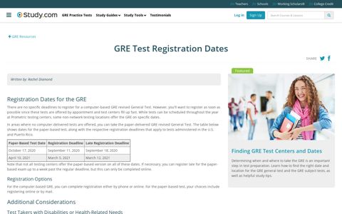 GRE Test Registration Dates - Study.com