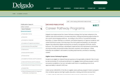 Career Pathway Programs - Delgado Community College ...