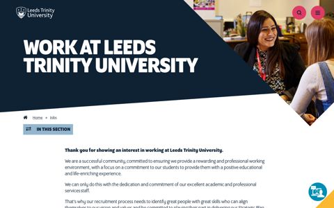 Jobs - Leeds Trinity University