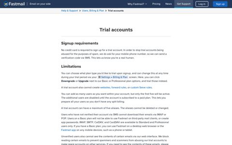 Trial accounts | Fastmail