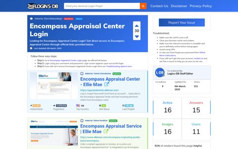 Encompass Appraisal Center Login - Logins-DB