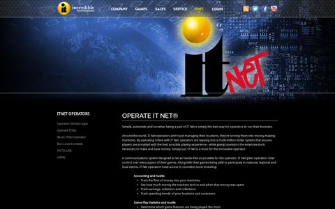 Company :: ITNET Operators - Incredible Technologies, Inc.