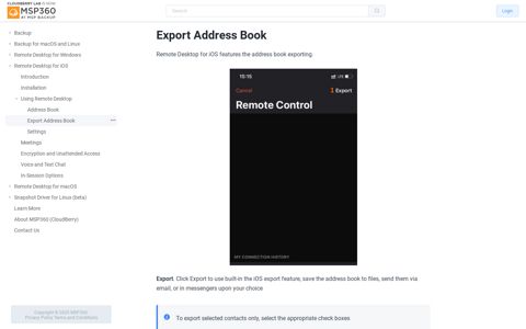 Export Address Book | Help Center - MSP360 (CloudBerry)