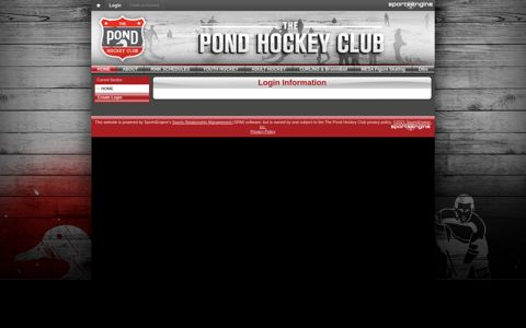 Login Information - The Pond Hockey Club
