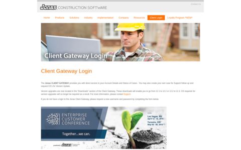Client Login | Jonas Construction Software