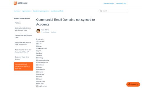 Commercial Email Domains not synced to Accounts – UserVoice