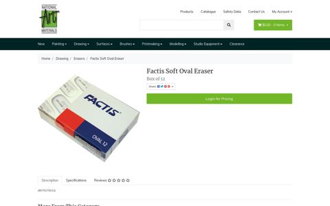 Factis Soft Oval Eraser - National Art Materials