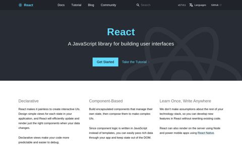 React – A JavaScript library for building user interfaces