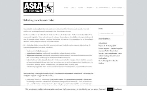 Befreiung vom Semesterticket – AStA Uni Hannover