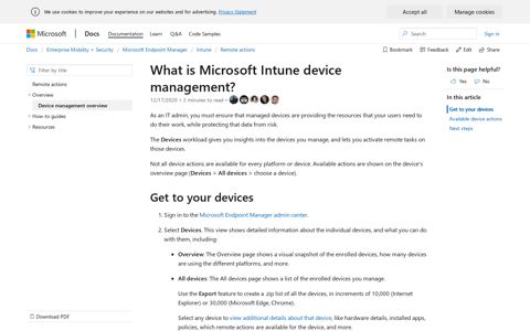 Manage devices with Microsoft Intune - Azure | Microsoft Docs