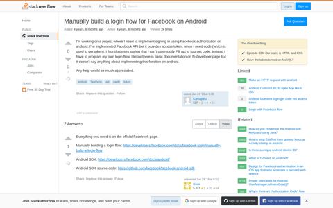 Manually build a login flow for Facebook on Android - Stack ...