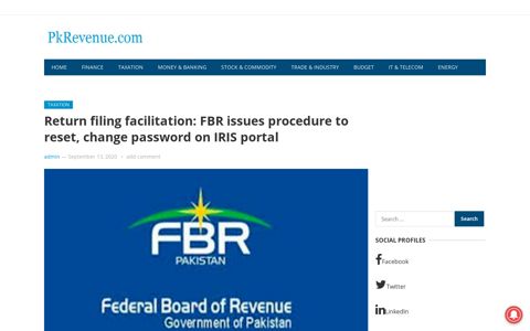 Return filing facilitation: FBR issues procedure to reset ...