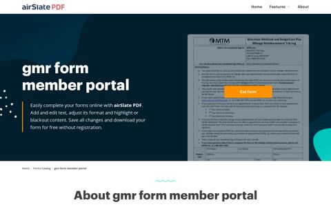 Free Fillable gmr form member portal | airSlate PDF