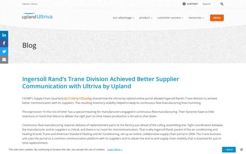 Ingersoll Rand's Trane Division Achieved Better Supplier ...