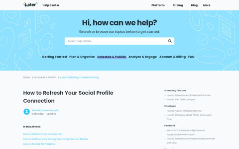 How to Refresh Your Social Profile Connection – Later