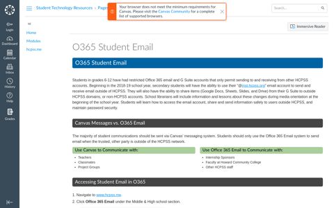 O365 Student Email: Student Technology Resources - hcpss