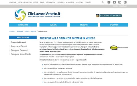 Garanzia Giovani - ClicLavoro Veneto
