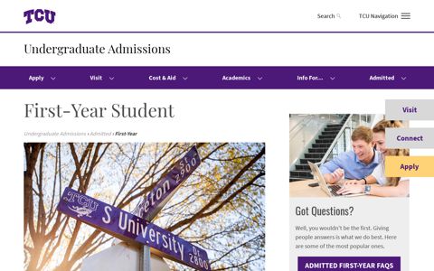 Admitted First-Year Student Checklist | TCU Admission