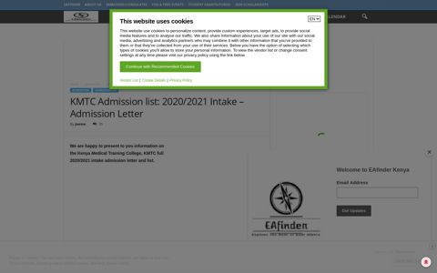 KMTC Admission list: 2020/2021 Intake – Admission Letter ...