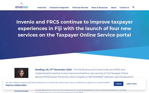 Invenio and FRCS continue to improve taxpayer experiences ...