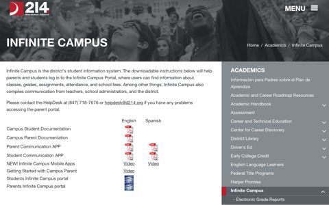 Infinite Campus - Academics | d214