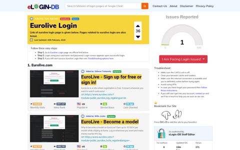 Eurolive Login - A database full of login pages from all over ...