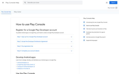 How to use Play Console - Play Console Help - Google Support
