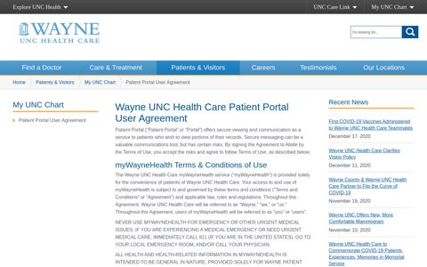 Patient Portal User Agreement | Goldsboro, NC | Wayne UNC ...