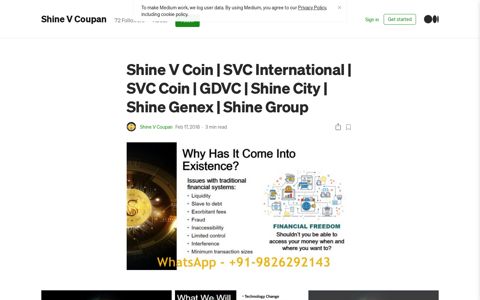 Shine V Coin | SVC International | SVC Coin | GDVC | Shine ...