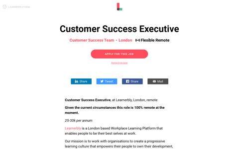 Customer Success Executive - Learnerbly