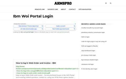 ibm woi portal ✔️ How to log in Web Order and Invoice - IBM