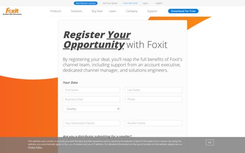 Deal Registration | Foxit Software