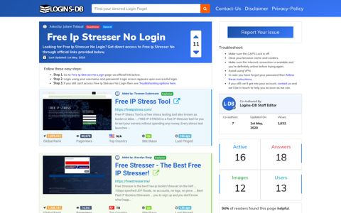 Free Ip Stresser No Login - Logins-DB