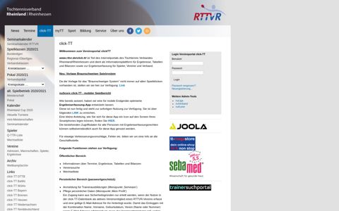 Tischtennisverband Rheinland/Rheinhessen: click-TT - TTVR