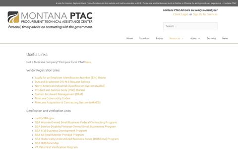 Helpful Links | Montana PTAC - Procurement Technical ...