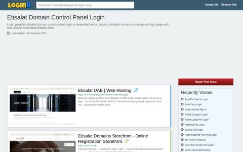 Etisalat Domain Control Panel Login